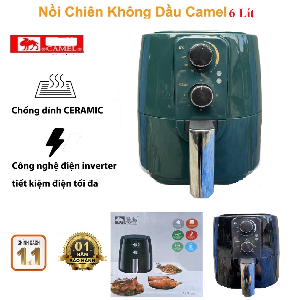 NỒI CHIÊN KHÔNG DẦU CAMEL 5L/ 6L/ 6.5L/8L CHÍNH HÃNG