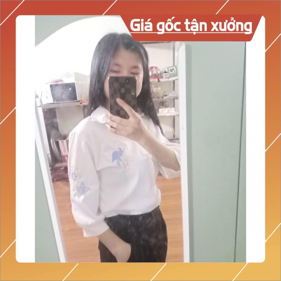 [Chất lượng số 1] Áo sơ mi nữ trắng tay lở thêu hoạ tiết siêu xinh chất lụa mềm mịn | BigBuy360 - bigbuy360.vn