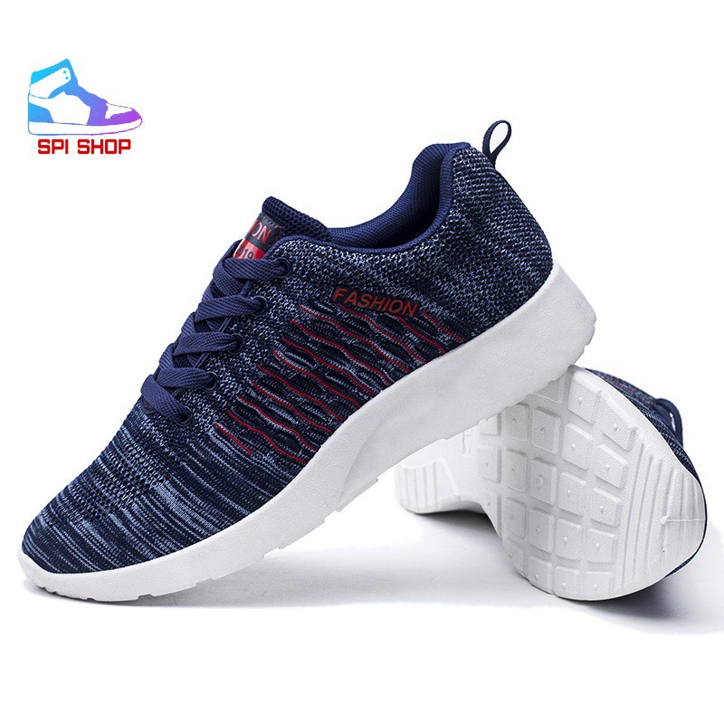 Giày Nam Sneaker-Giày Thể Thao Nam SPISO A02 Màu xám đế cao su đúc êm chân