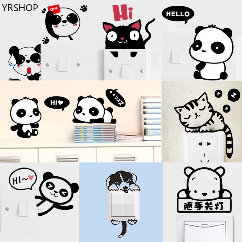 Sticker Dán Tường Họa Tiết Hình Con Mèo Dùng Trang Trí Phòng Khách, Phòng Ngủ