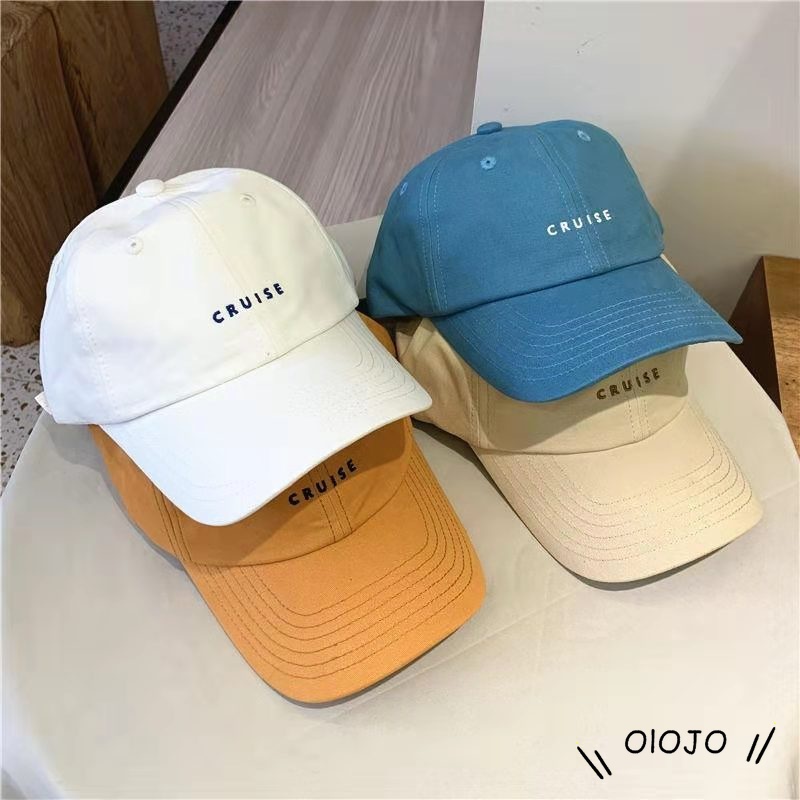 Mũ lưỡi trai màu trơn thêu chữ đơn giản thời trang