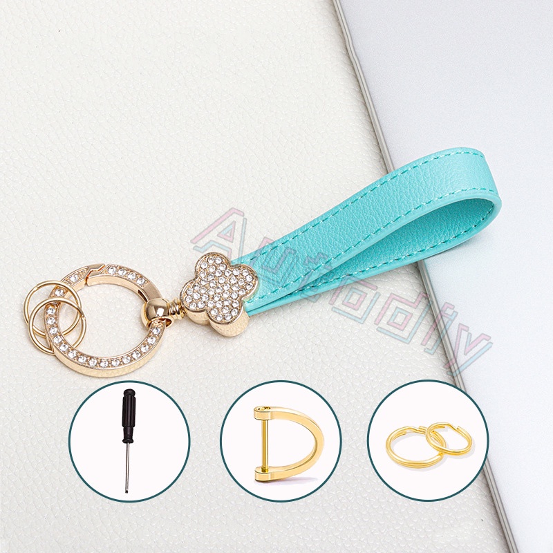 Móc Khóa Da Hình Cỏ Bốn Lá Sáng Tạo Cho Nữ