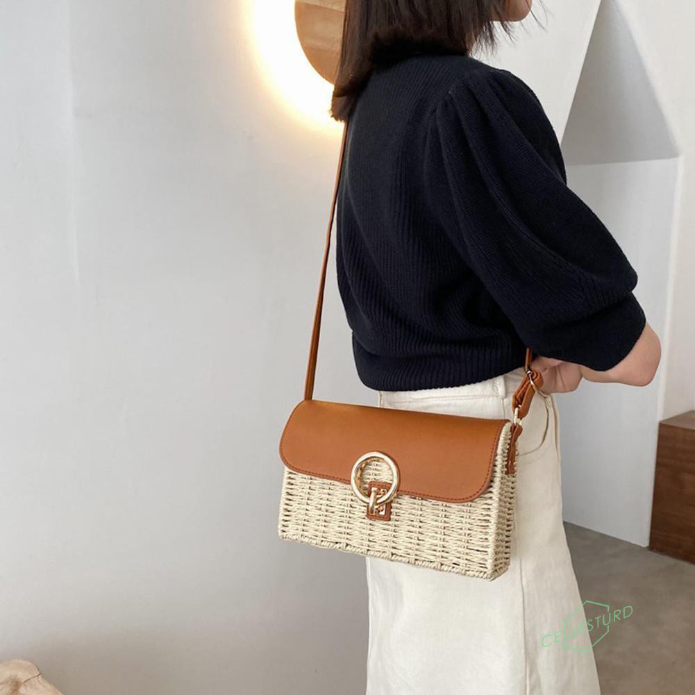 Women Patchwork Small Purse Flap Shoulder Crossbody Messenger Bag