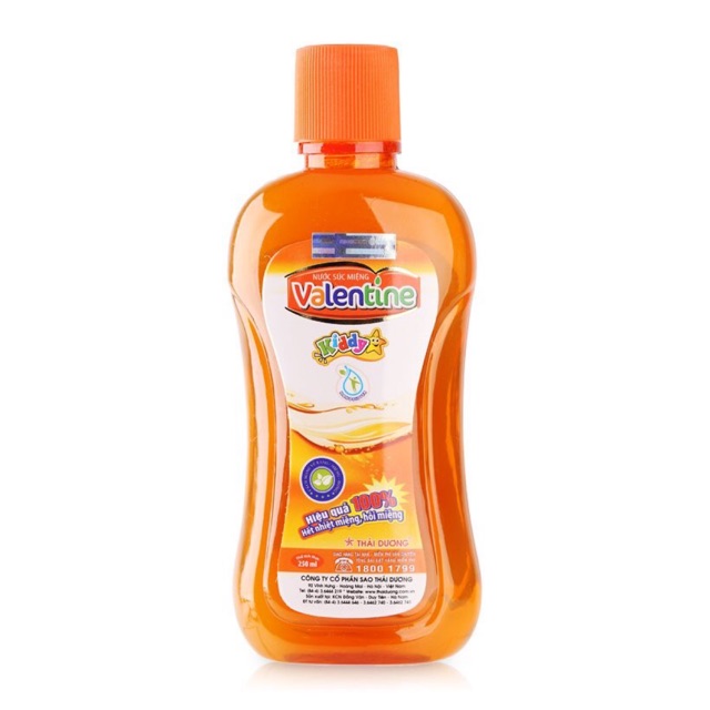 HOT NƯỚC SÚC MIỆNG TRẺ EM TRỊ NHIỆT MIỆNG HÔI MIỆNG VALENTINE KIDDY SAO THÁI DƯƠNG 250ml