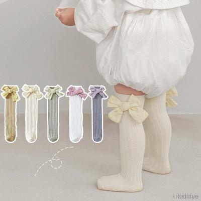 Cặp vớ cotton đính nơ lớn phong cách mùa hè Hàn Quốc mới 32cm cho trẻ em