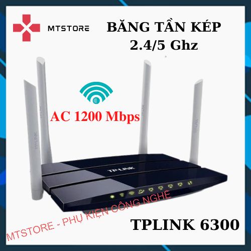 Bộ phát wifi TPLINK 4 râu băng tần kép chuẩn AC 1200 Mbps sóng xuyên tường, Modem wifi - Like New 95%