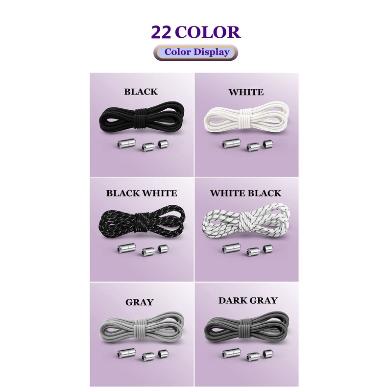 Dây Giày Co Giãn Không Cần Buộc Màu Trắng/Đen