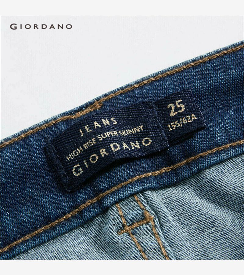 Quần Jeans GIORDANO 05420336 Dáng Ôm Lưng Cao Dài Đến Mắt Cá Thời Trang Nữ