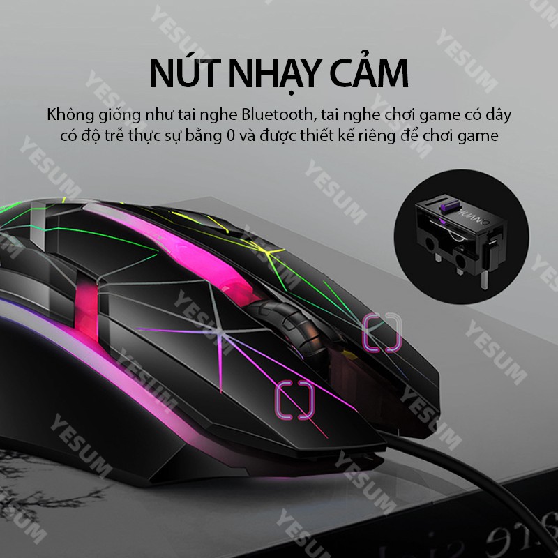 【 Mới nhất】Chuột chơi game YINDIAO USB Chuột chơi game cơ có dây Cấu hình cao có đèn nền cho PC &amp; Laptop