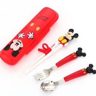 Bộ muỗng nĩa đũa tập ăn 3D Mickey Minnie,Disney,Elsa, Anna, các nàng công chúa, Mcqueen, Monster...