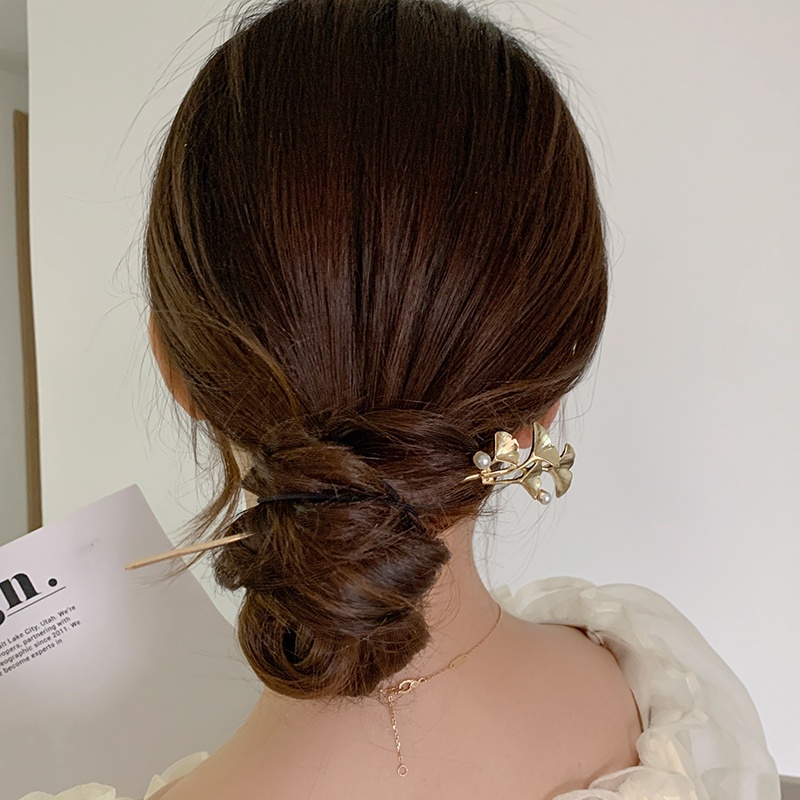 Kẹp Tóc Kim Loại Mạ Vàng / Bạc Phong Cách Trung Hoa