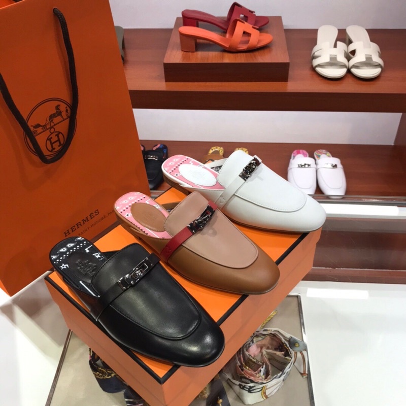 Giày sục nữ thương hiệu Hermes HM da thật cao cấp mẫu mới