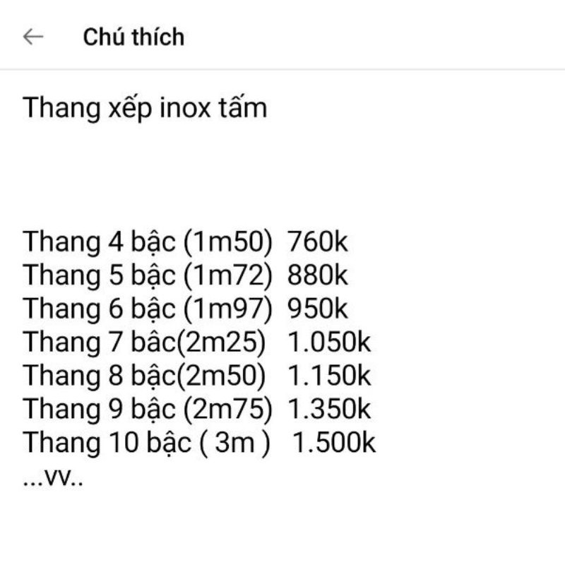 Thang xếp inox bậc tấm