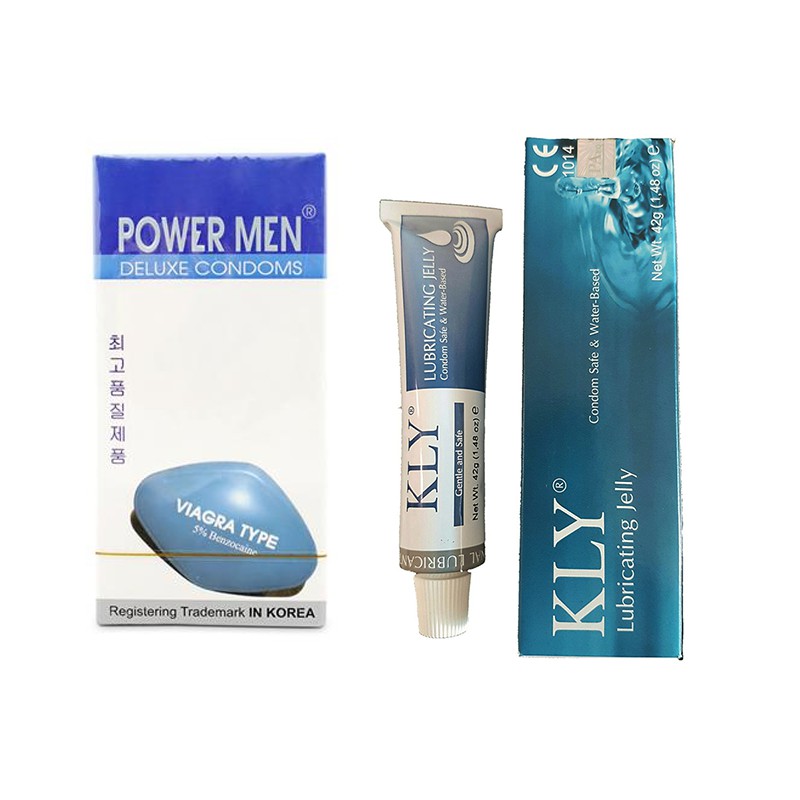 COMBO BAO CAO SU POWERMEN VIAGRA MỎNG (HỘP 12 CÁI ) + GEL BÔI TRƠN KLY (HỘP 42 GRAM)