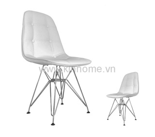 Ghế đệm da cúc eames chân mạ