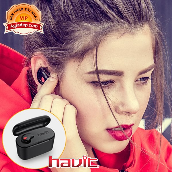 Tai nghe không dây Bluetooth Havit + Dock 1200mAh kiêm pin sạc dự phòng điện thoại - Âm thanh chất - 0015