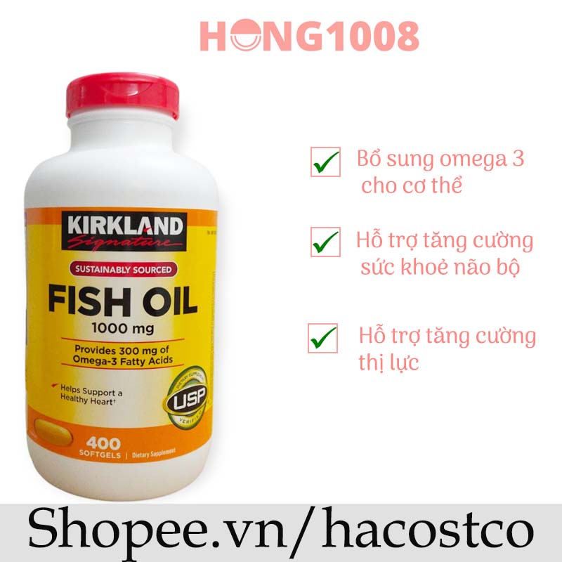 Mã COSDAY giảm 8% đơn 150K Tem Nhăn - Viên Uống Fish Oil Dầu Cá Kirkland