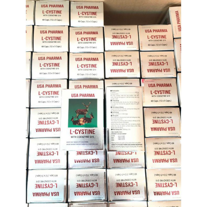 Viên uống L-CYSTINE USA PHARMA  ngăn ngừa rụng tóc, nám, tàn nhang - Hộp 60 viên -biboshop.nt