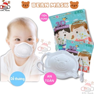 Khẩu trang gấu 3d unimask cho bé set 3 cái