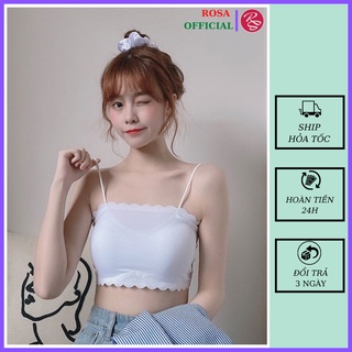 Áo croptop nữ áo ống ngực 2 dây có mút nâng ngực dễ phối đồ cute mùa hè Rosa RS12