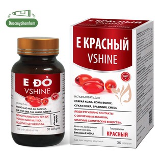 Viên uống vitamin e đỏ vshine, đẹp da, ngừa lão hóa hộp 30 viên