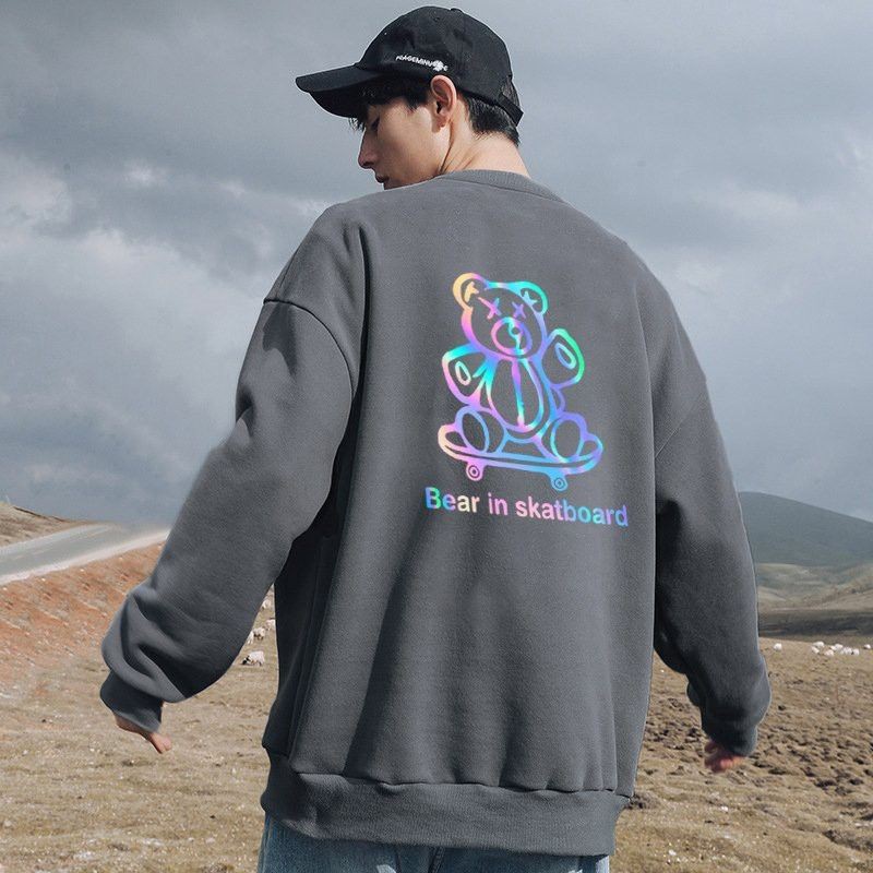 áo nỉ đôi màu đỏ in phản quang, áo nỉ ngoại chất đẹp | BigBuy360 - bigbuy360.vn