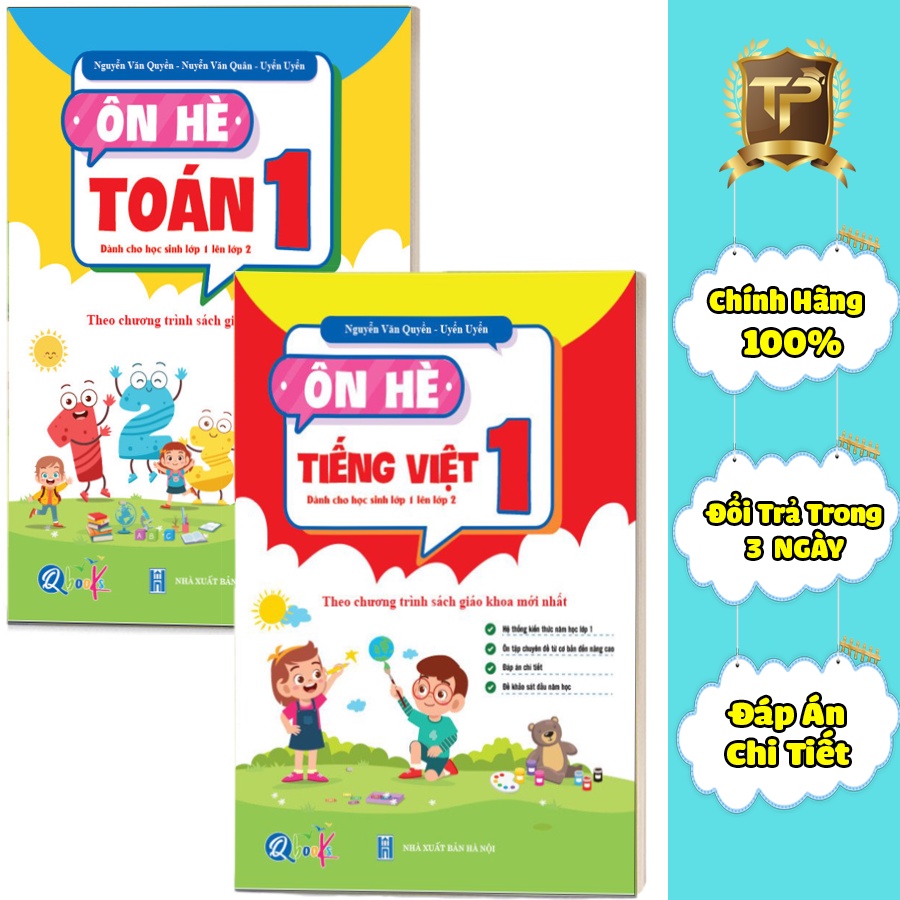 Sách - Combo Ôn Hè Toán và Tiếng Việt 1 - Dành cho học sinh lớp 1 lên lớp 2 (2 cuốn)