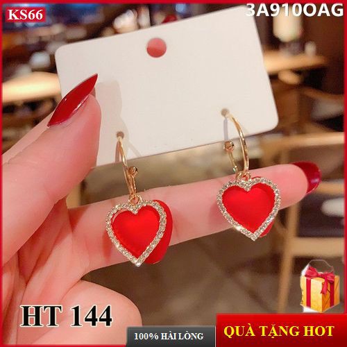 Khuyên tai bông tai nữ Màu Đỏ xinh xắn BT0141 - Kimstore66