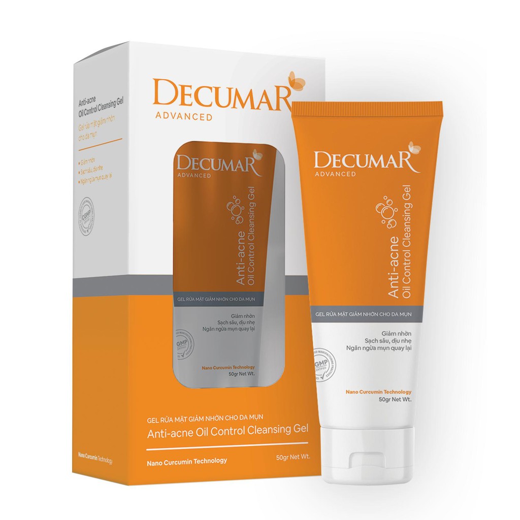 Sữa rửa mặt dạng Gel Decumar Advanced 50gr giảm nhờn cho da mụn hiệu quả