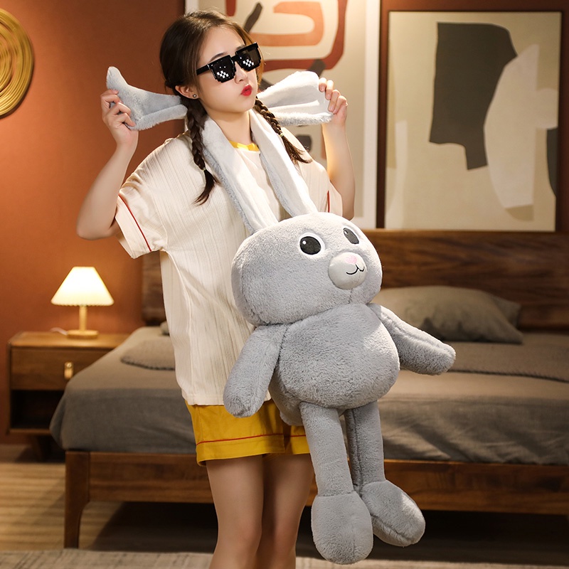 Đồ Chơi Thỏ Nhồi Bông Mềm Mại Kéo Dãn 120CM Cho Trẻ Em Và Người Lớn
