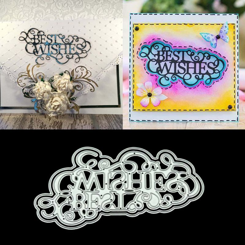 Khuôn Cắt Giấy Kim Loại Họa Tiết Chữ Best for Wish