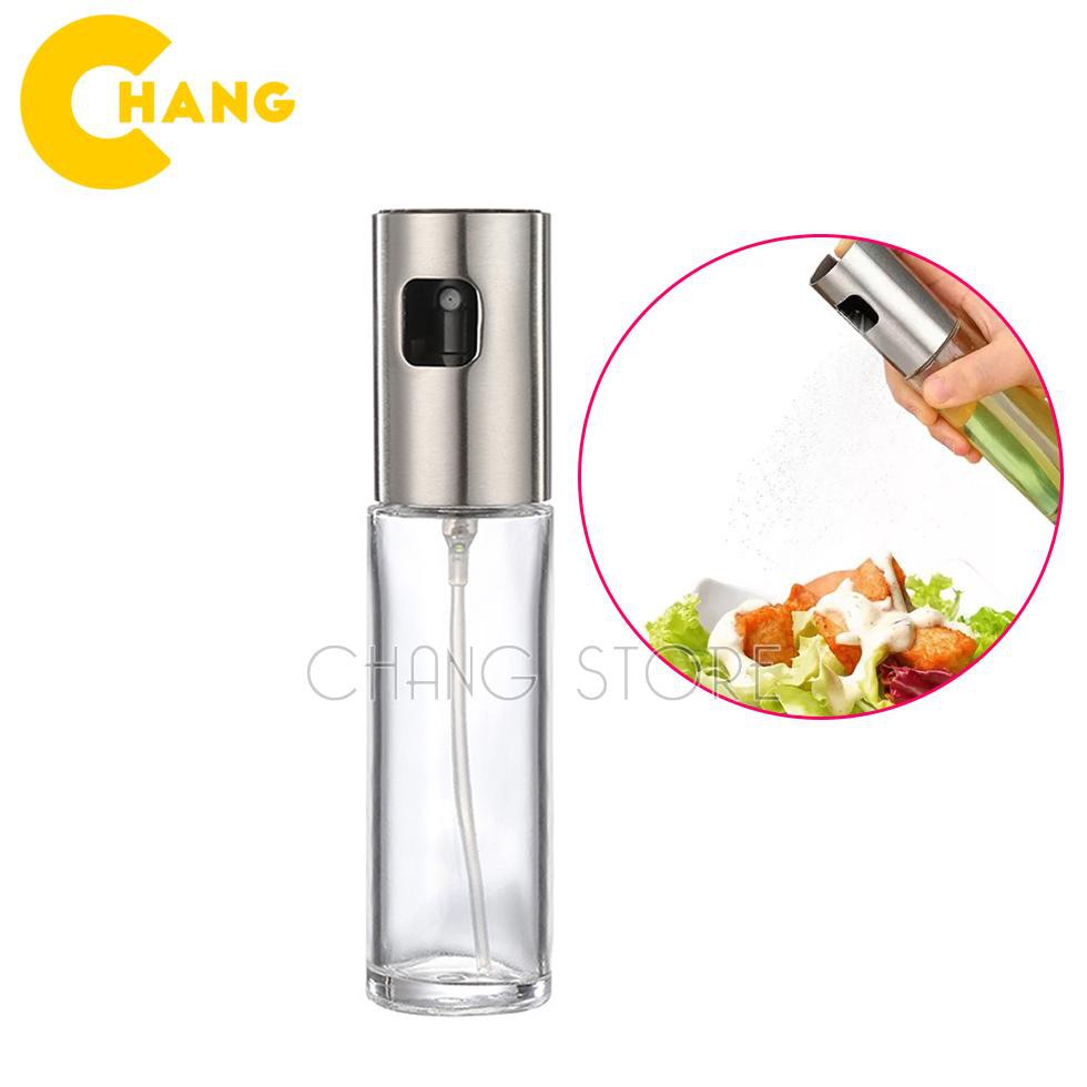 Bình xịt dầu ăn, nước mắm, dấm và các gia vị dạng lỏng 100ml chất liệu inox cao cấp