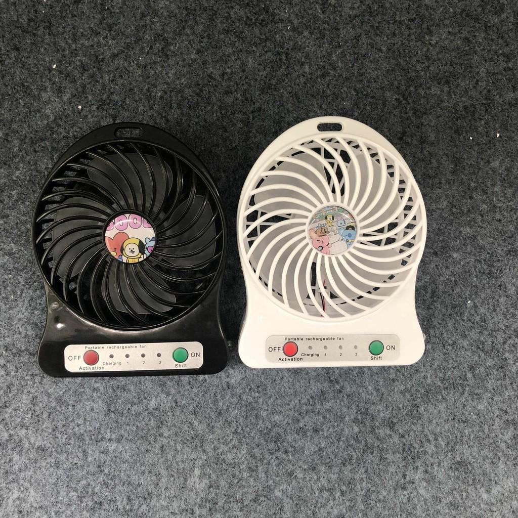 Bts BT21 quạt nhỏ cầm tay cầm tay mini sạc USB
