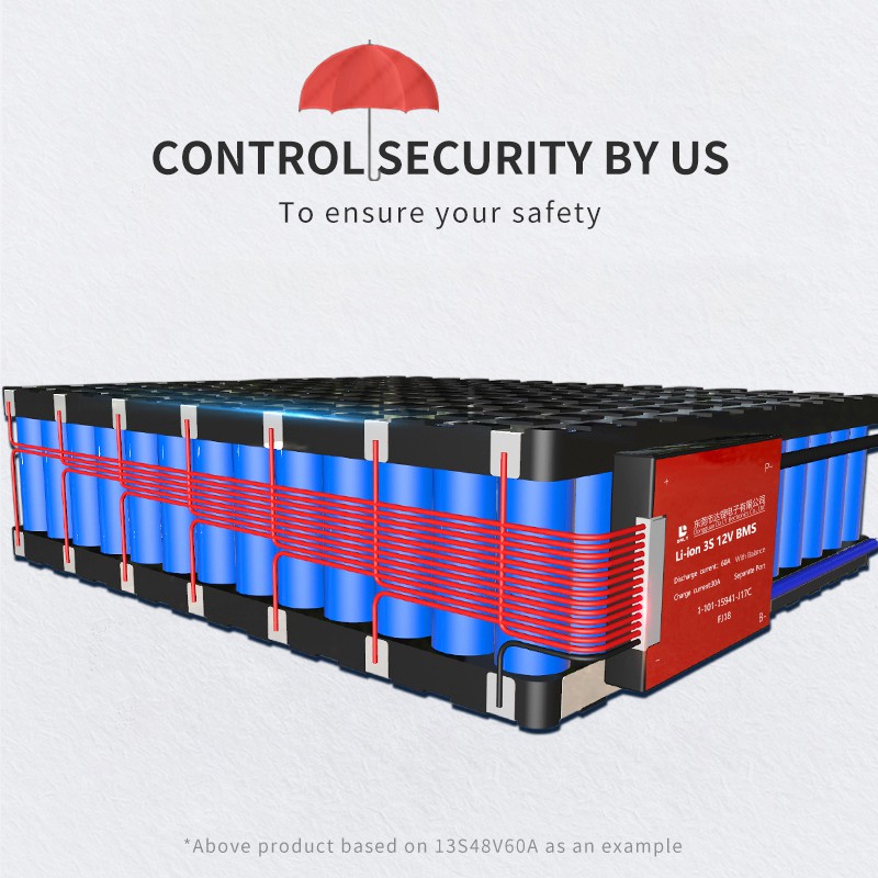 Bảng bảo vệ pin 3.7V Li-ion 17S 60V 30A 40A 50A 60A 18650 PCM BMS PCM với mô-đun pin lithium ion cân bằng