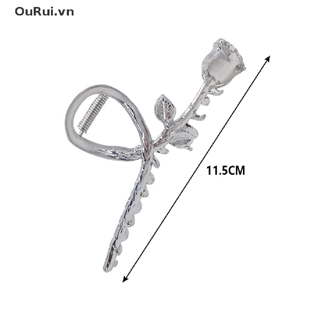Kẹp Tóc Càng Cua Bằng Kim Loại Hình Hoa Hồng Cho Nữ