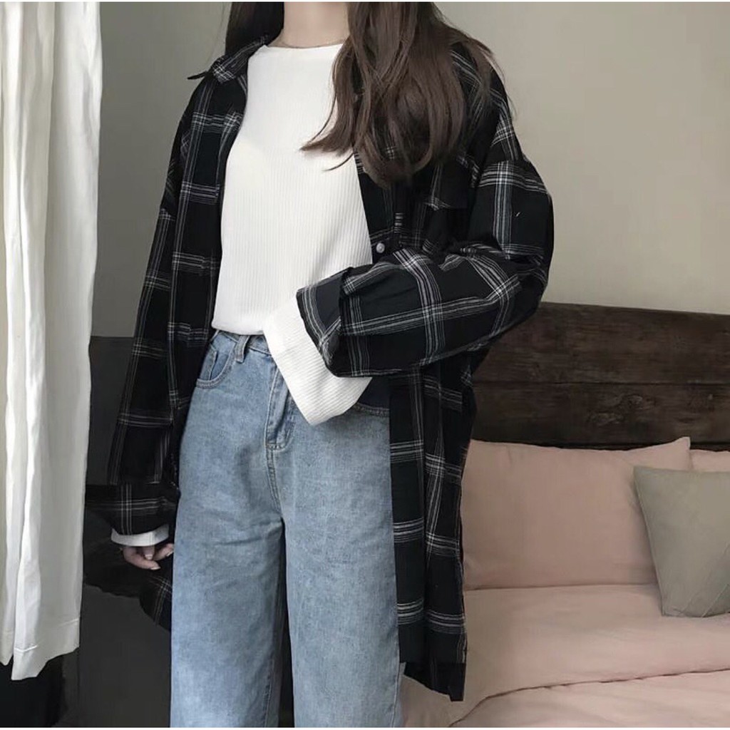 Áo Somi CARO DÁNG DÀI FLANEL Unisex | BigBuy360 - bigbuy360.vn