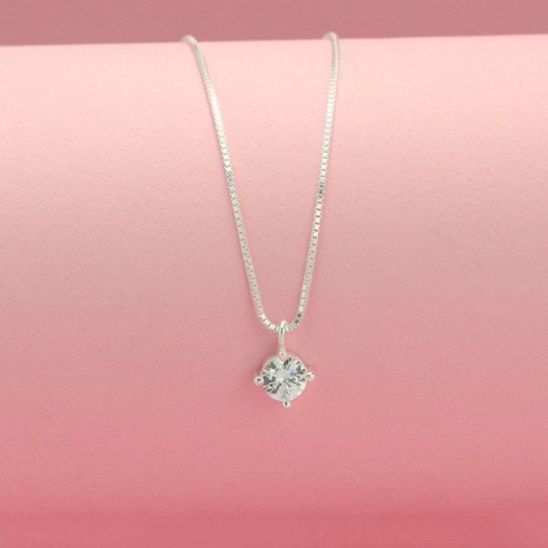 dây chuyền bạc liền mặt đính đá cao cấp 🌼 YN JEWELRY