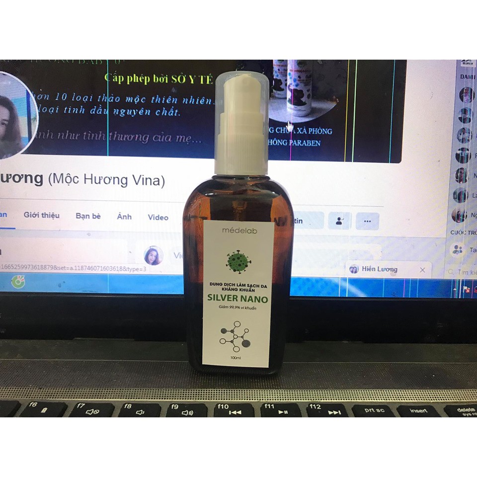 Dung dịch kháng khuẩn nano bạc chai vòi bơm 100ml - Sở y tế Hà Nội cấp phép