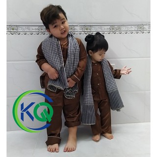 Bộ Quần Áo Bà Ba Nam Bộ cho bé 7 ký đến 10 ký - Quần Áo Vải Phi Bóng