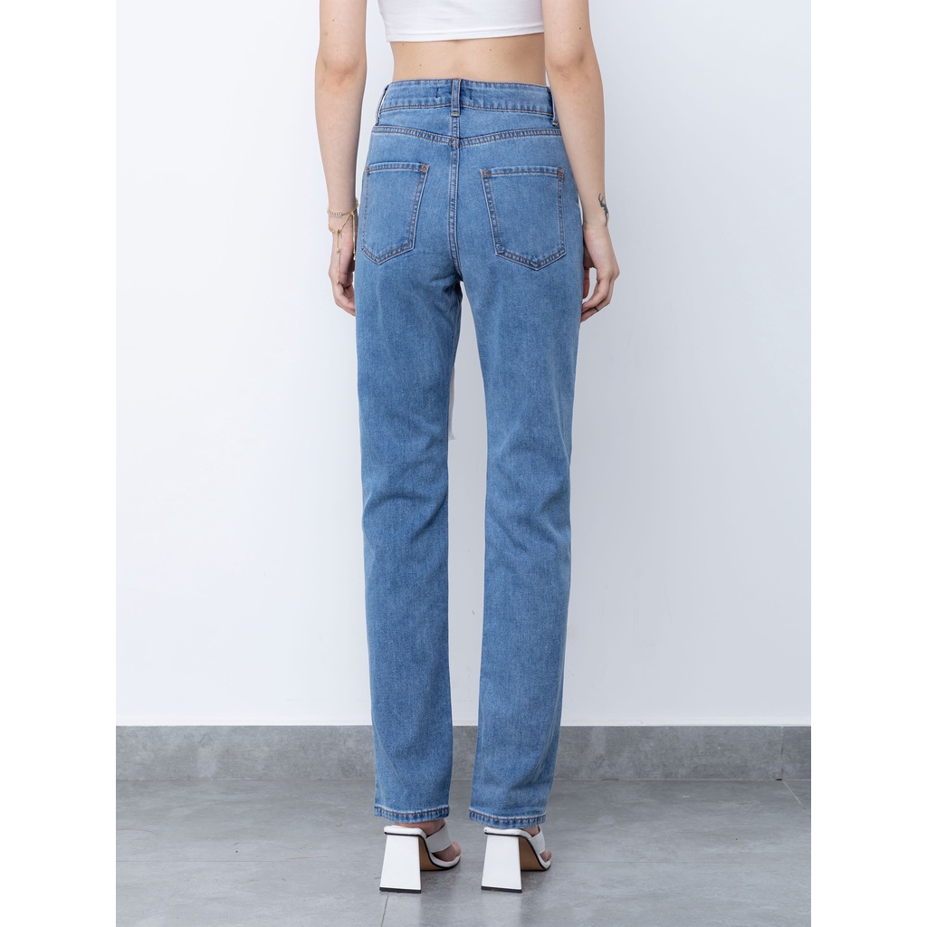 Quần Jean Nữ White String Blue , Chất Jean Dày Dặn , WQJ000058,SOMEHOW