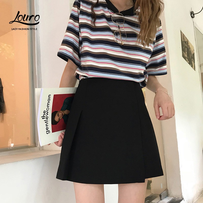 Chân váy công sở chữ A Louro L804,ẢNH THẬT mẫu chân váy đẹp dáng ngắn, xếp ly 2 bên | BigBuy360 - bigbuy360.vn