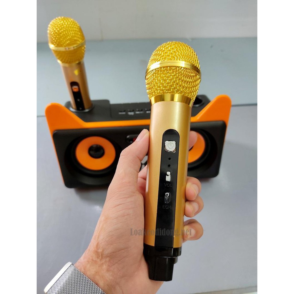 [GIÁ CỰC SỐC] Loa karaoke bluetooth mini SD 305 KÈM 2micro hát cực hay-BH 6 THÁNG