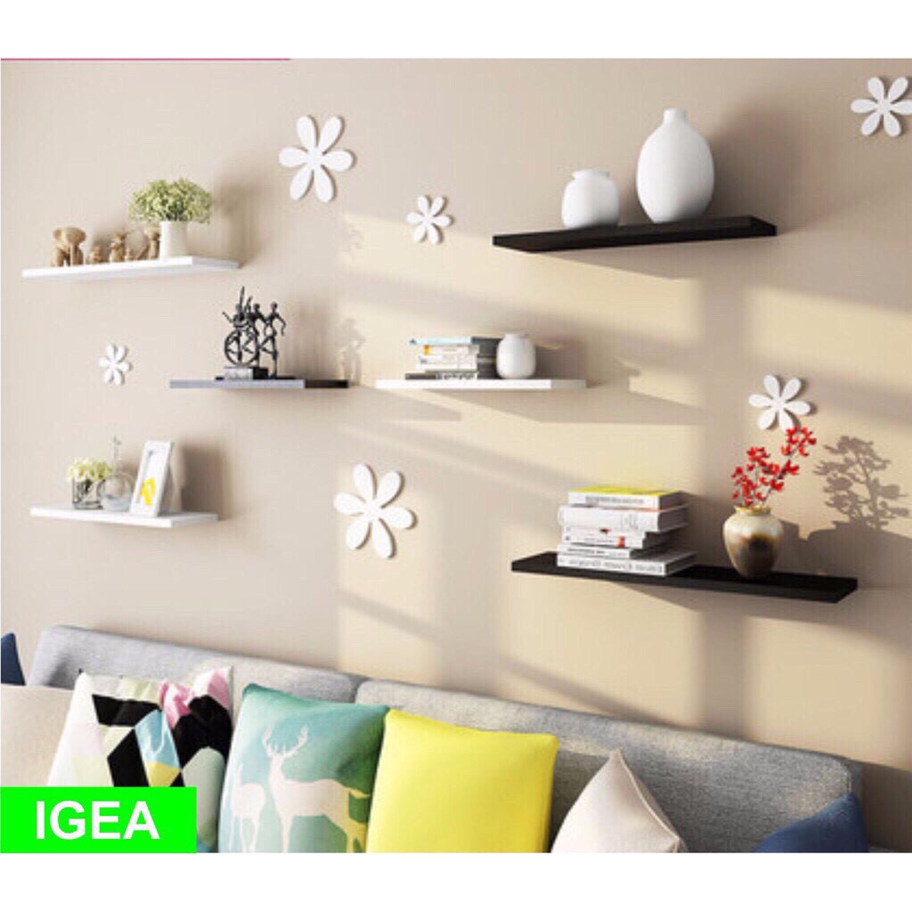 [GIÁ XƯỞNG - GIẢM SÂU] kệ gỗ treo tường sét 3 thanh ngang treo tường