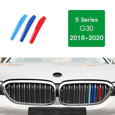 Set 3 miếng dán trang trí ga lăng tản nhiệt xe hơi BMW 5 Series GT F07 F10 G30 E60