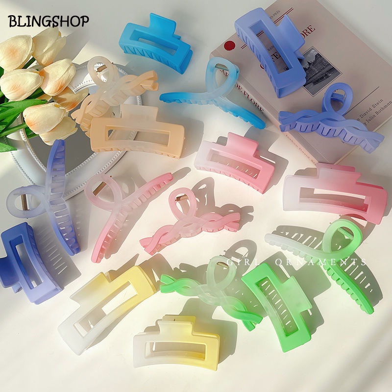 Kẹp Tóc Hình Vuông Màu Ombre Phong Cách Hàn Quốc Thời Trang Cho Nữ