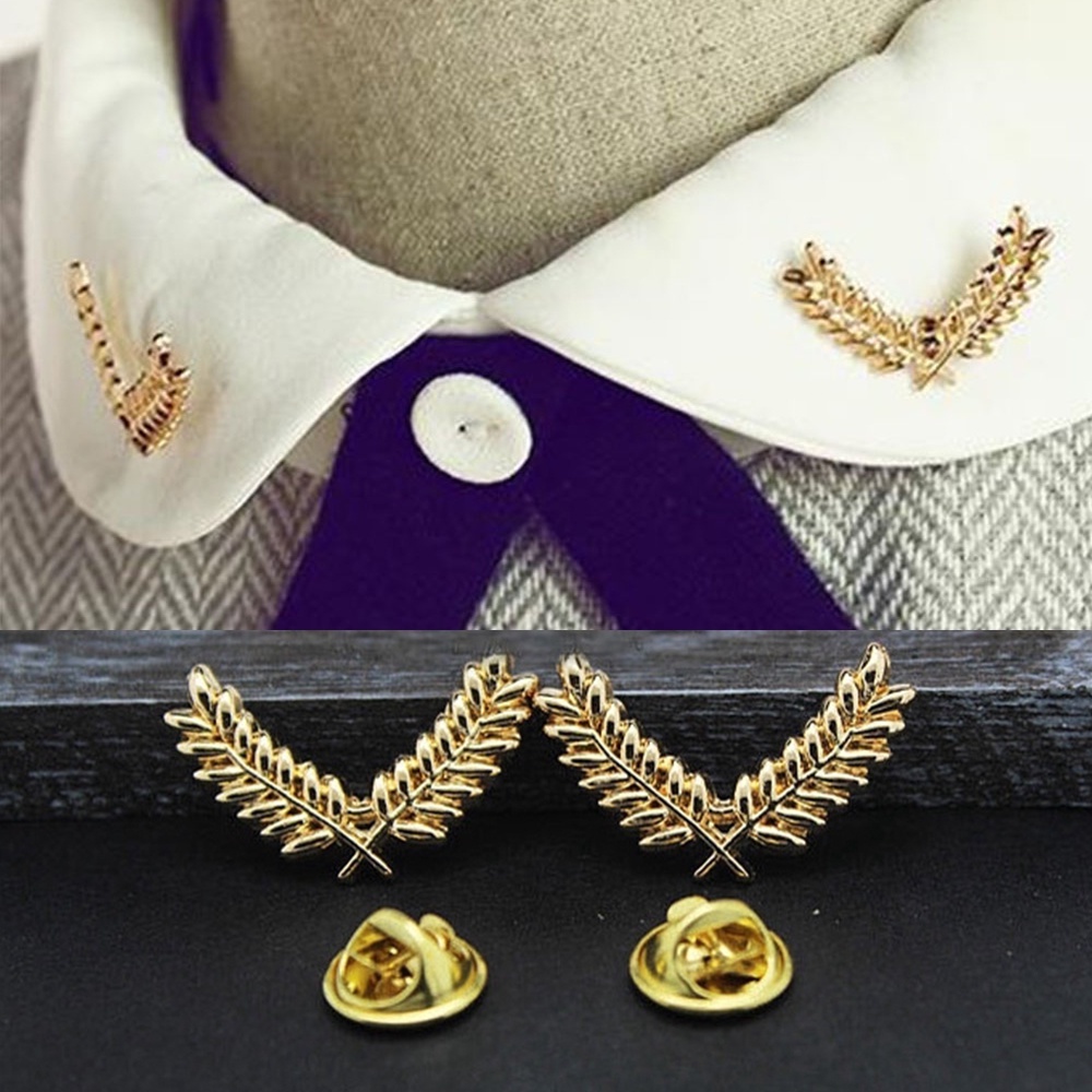 1 Cặp Ghim Cài Áo Hình Chiếc Lá Thời Trang Dành Cho Nữ