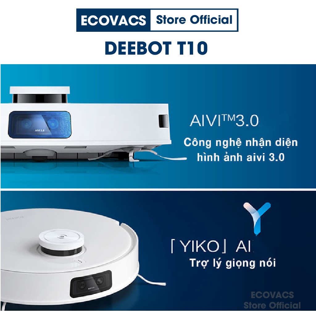 Robot hút bụi lau nhà Ecovacs Deebot T10 chính hãng