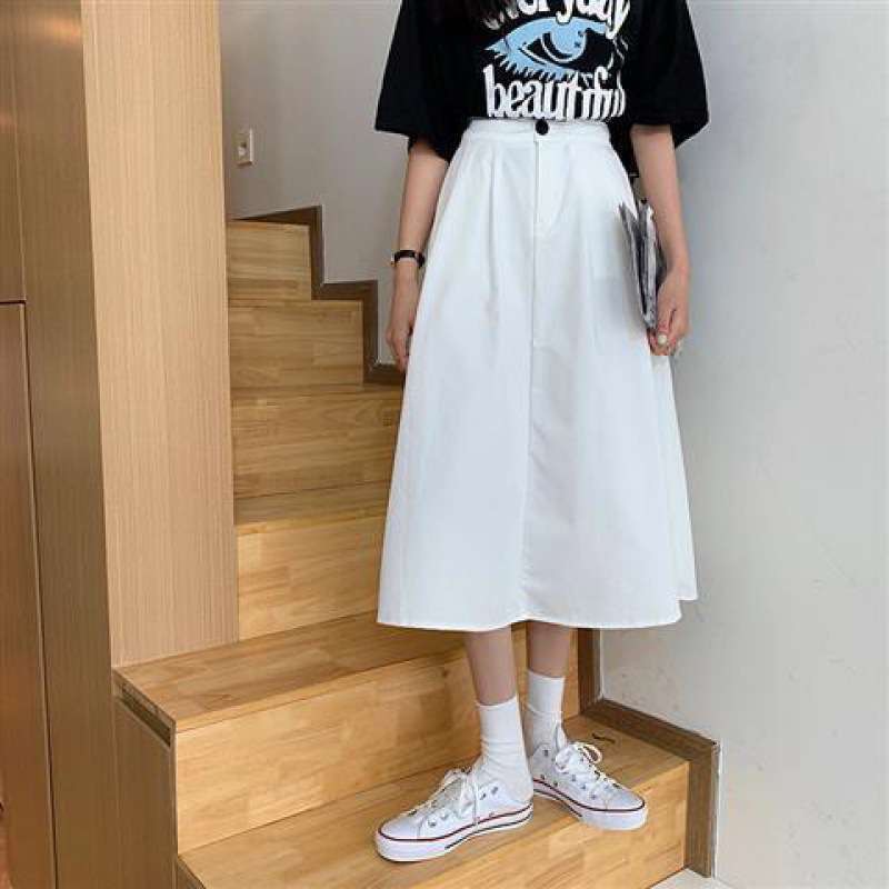 Chân Váy Kaki Dài Dáng Chữ A, cúc khóa trước, chun lưng sau ảnh video thật RetroStyle  CV8801