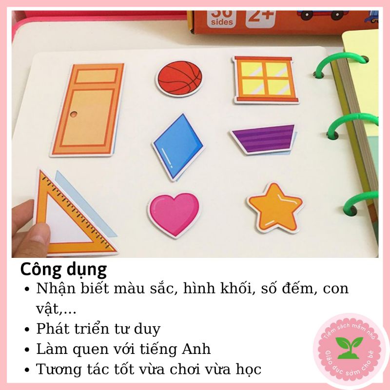 Học liệu Montessori 17 chủ đề, Busy book, học liệu bóc dán thông minh cho trẻ 2-6 tuổi