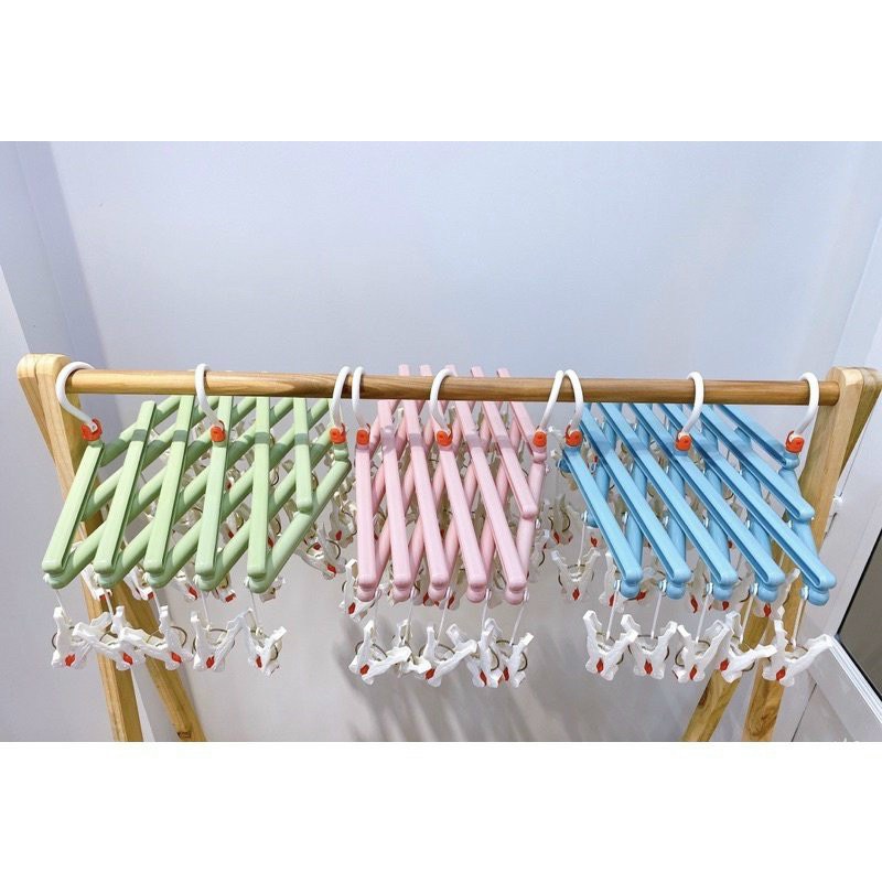 Móc Chùm Treo Quần Áo Cho Bé Với 29 kẹp kiểu ZicZac có thể gấp gọn tiện lợi mesocshop